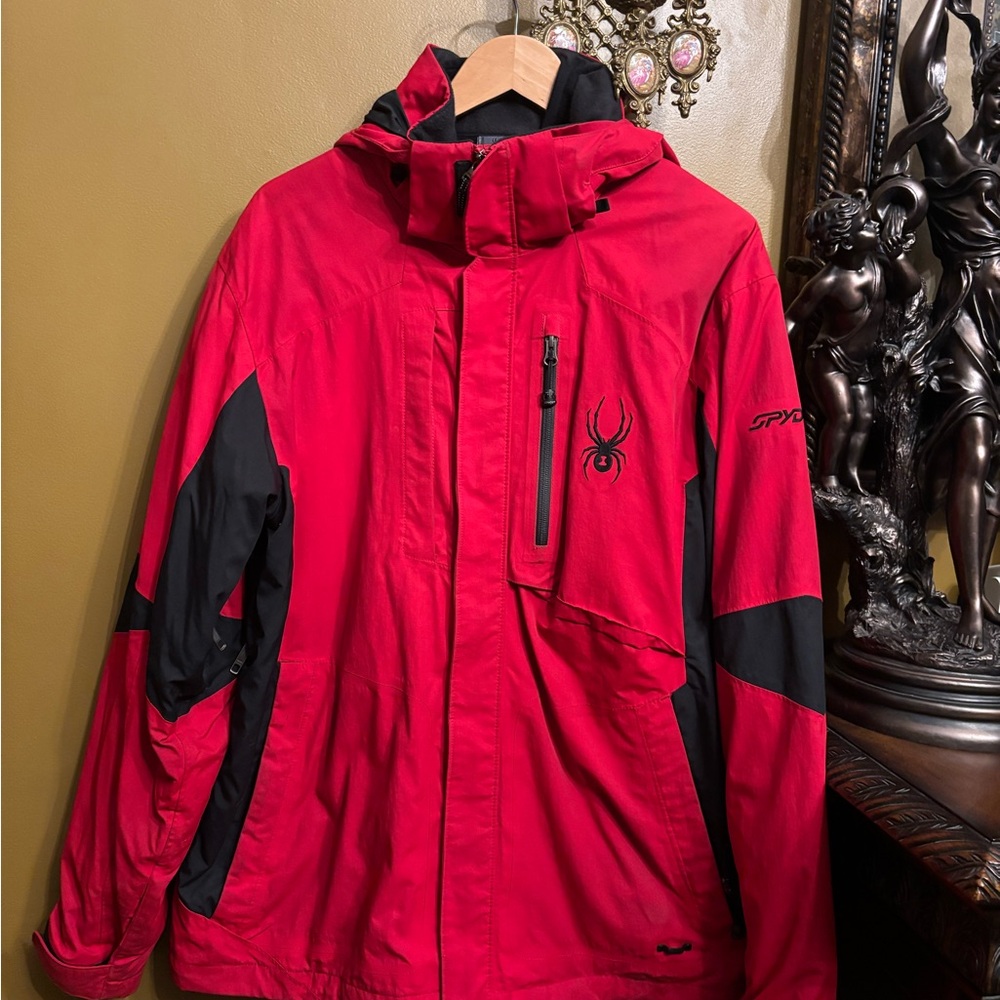 Spyder Red Black Ski Snowboard Jacket Weather-Resistant